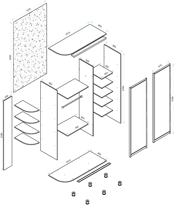Dulap-cupe Arta Mobilei Armadio G1510 AM134 (Anthracite)