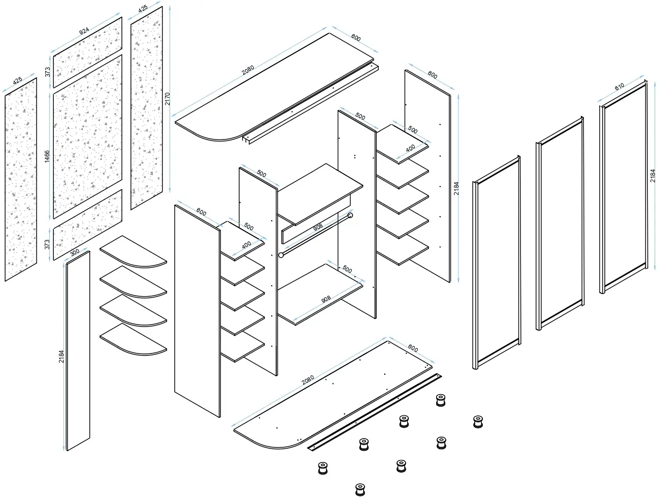 Шкаф-купе Arta Mobilei Armadio G2080 AM136 (Anthracite)