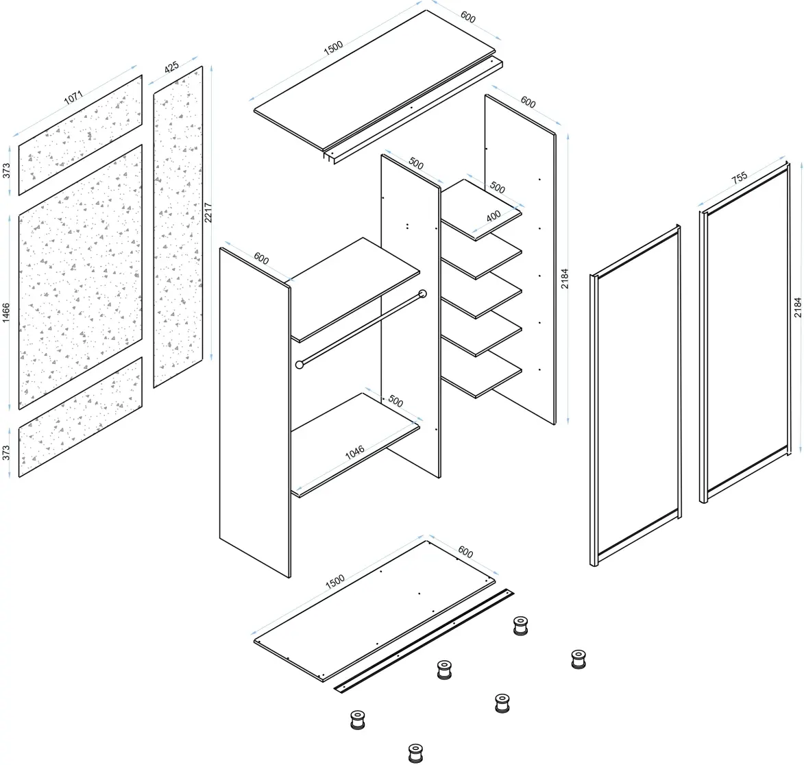 Шкаф-купе Arta Mobilei Armadio J1500 AM142 (Ferrara Oak)