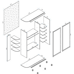 Dulap-cupe Arta Mobilei Armadio J1800 AM146 (Ferrara Oak) Thumb