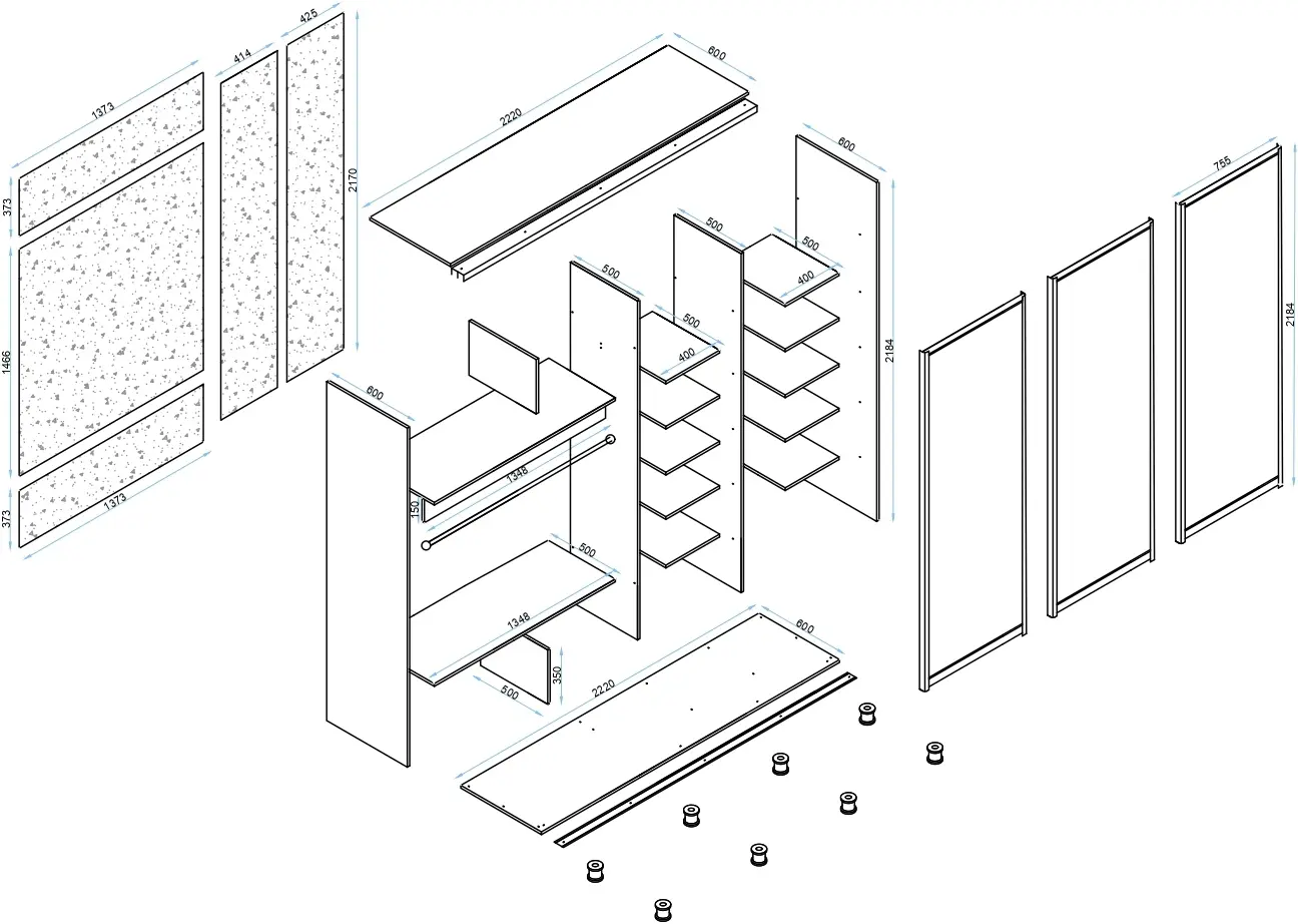 Dulap-cupe Arta Mobilei Armadio J2220 AM144 (Ferrara Oak)