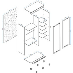 Dulap-cupe Arta Mobilei Armandio S1210 AM01 (Stone Grey) Thumb