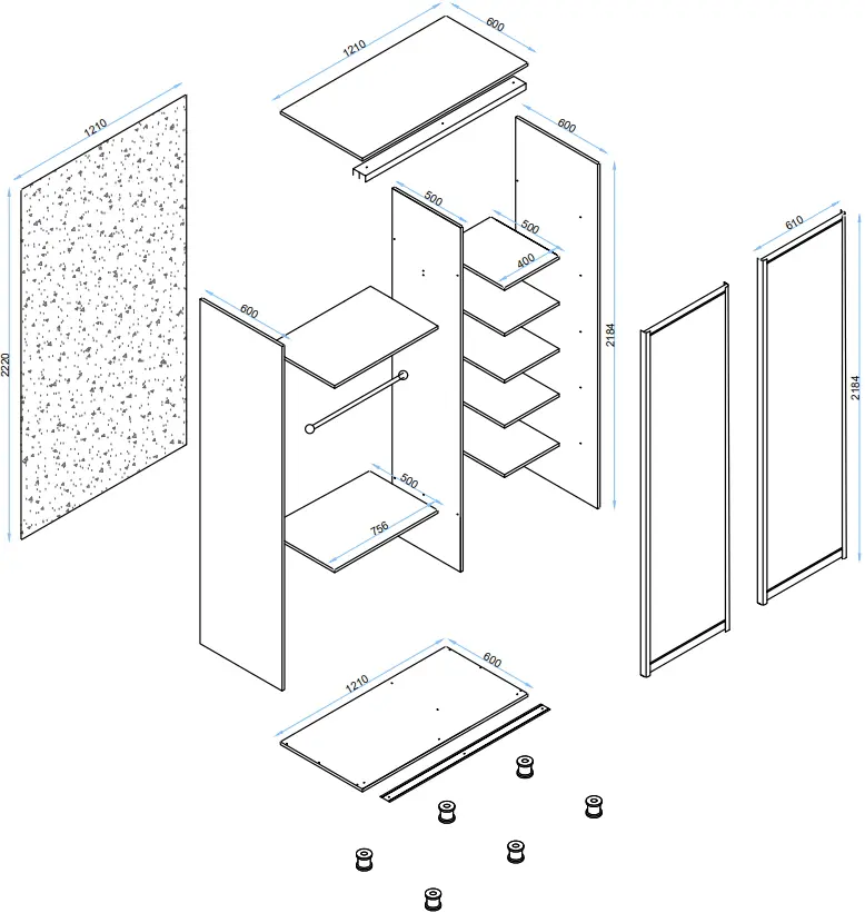 Dulap-cupe Arta Mobilei Armandio S1210 AM01 (Stone Grey)