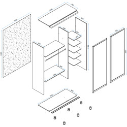 Dulap-cupe Arta Mobilei Armandio S1500 AM02 (Stone Grey) Thumb