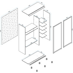 Dulap-cupe Arta Mobilei Armandio W1500 AM10 (Wenge Magia) Thumb