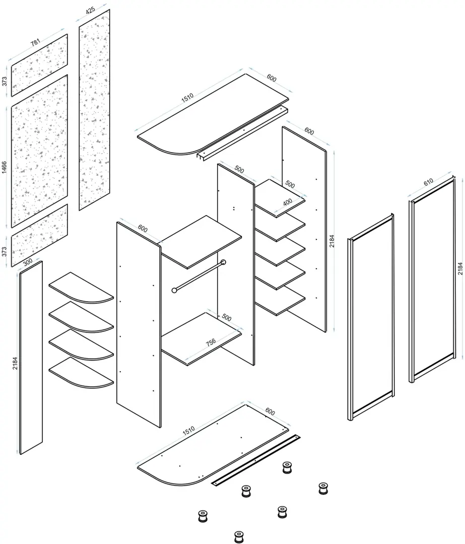 Dulap-cupe Arta Mobilei Armandio W1310 AM13 (Wenge Magia)