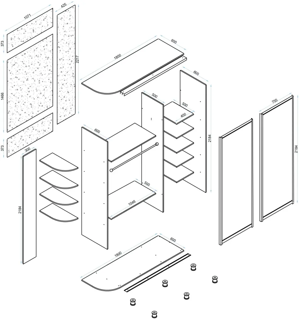 Шкаф-купе Arta Mobilei Armandio W1800 AM14 (Wenge Magia)