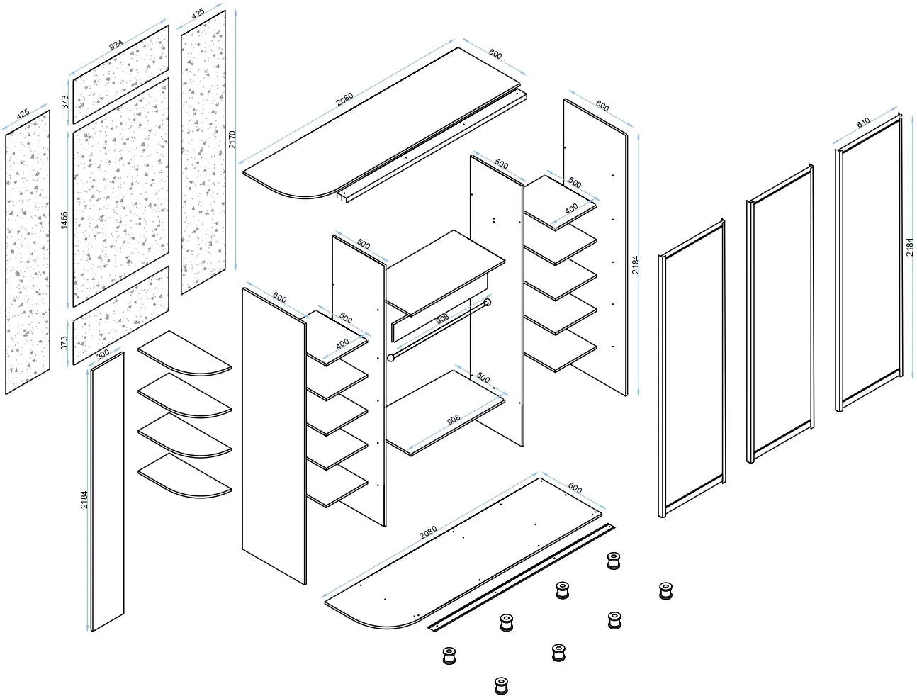 Dulap-cupe Arta Mobilei Armandio W2080 AM15 (Wenge Magia)