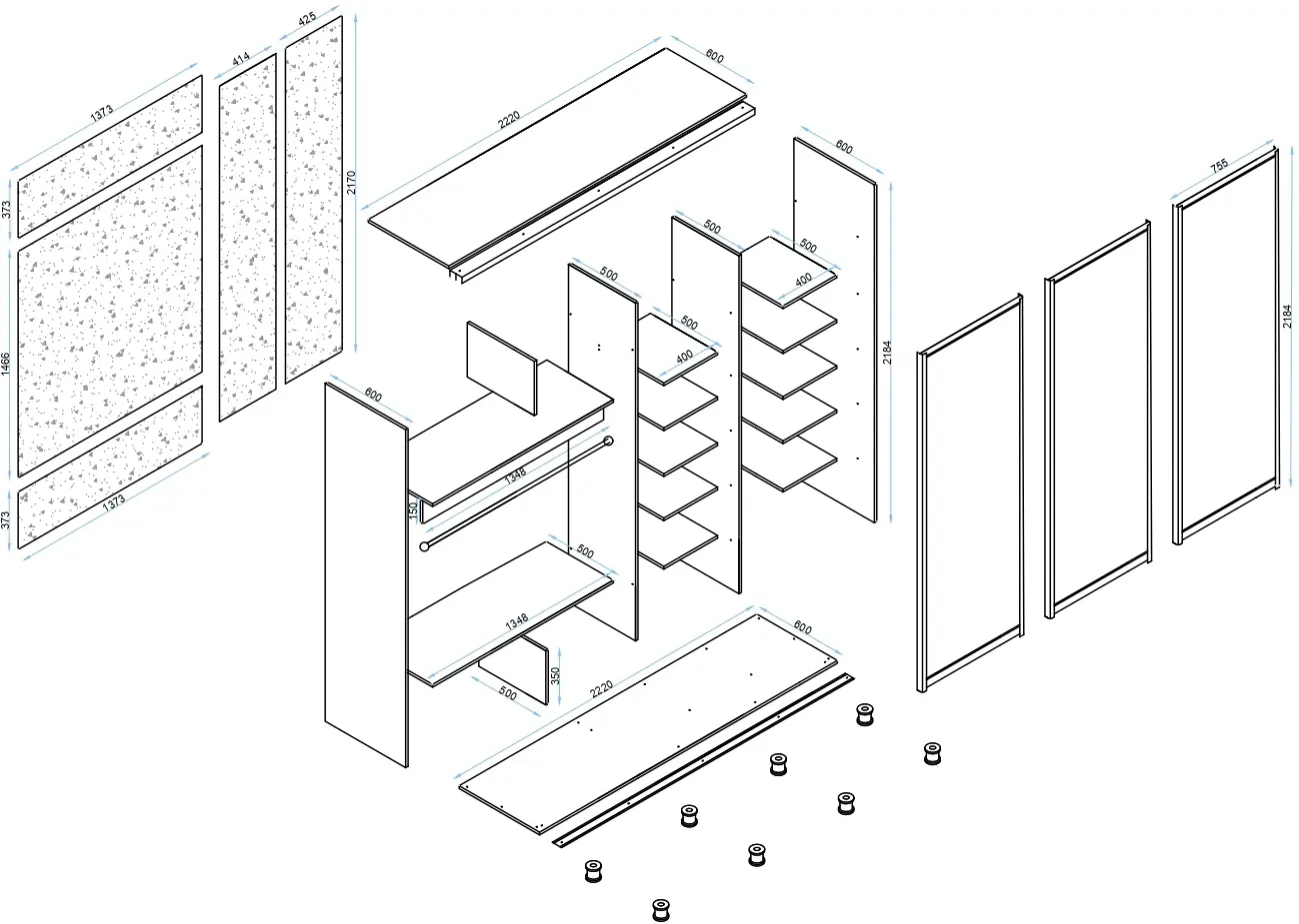 Dulap-cupe Arta Mobilei Armandio W2220 AM12 (Wenge Magia)