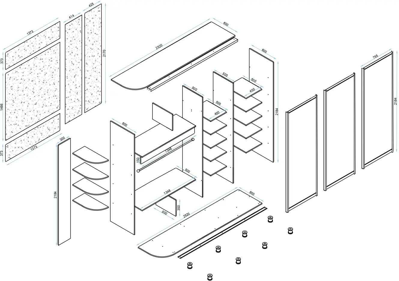Dulap-cupe Arta Mobilei Armandio W2520 AM16 (Wenge Magia)