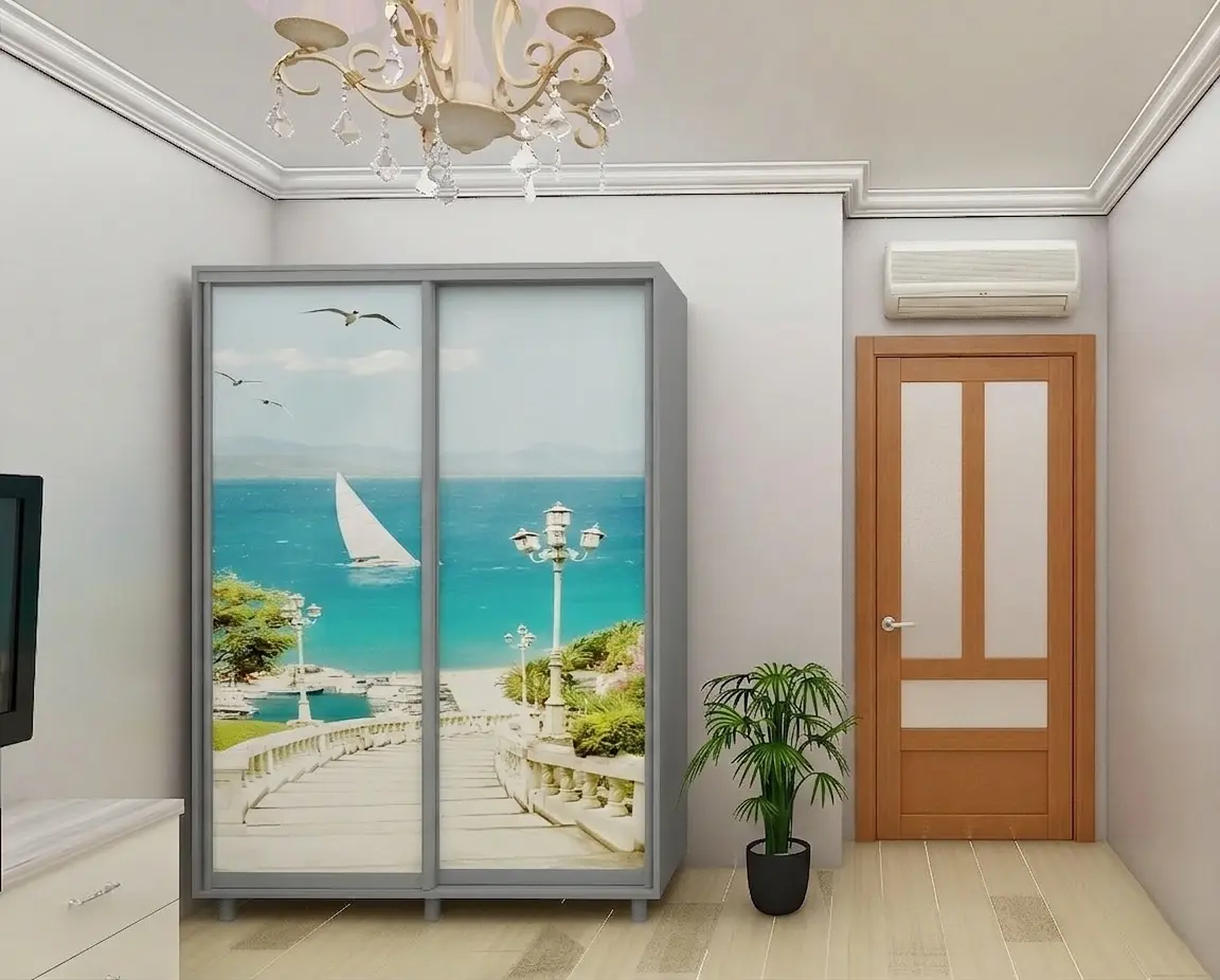 Шкаф-купе Bafimob ДY-100 Фотопечать 2 (Grey/Light Grey)