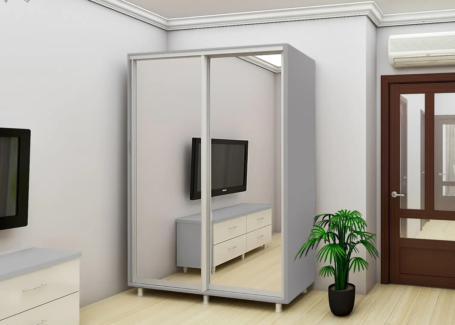 Dulap-cupe Bafimob DY-120 cu oglinzi (Grey/Light Grey)