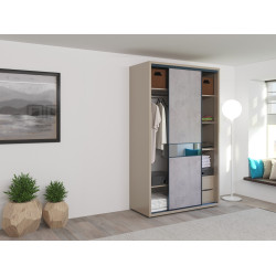 Dulap-cupe Bayro Murano 140x230x60 (Stone Grey/Oxide Grey) Thumb