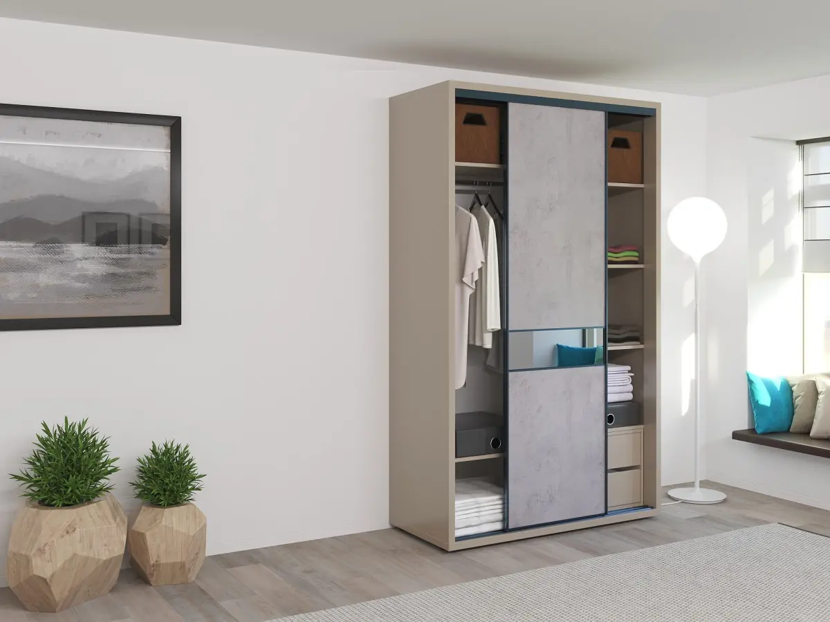 Dulap-cupe Bayro Murano 140x230x60 (Stone Grey/Oxide Grey)