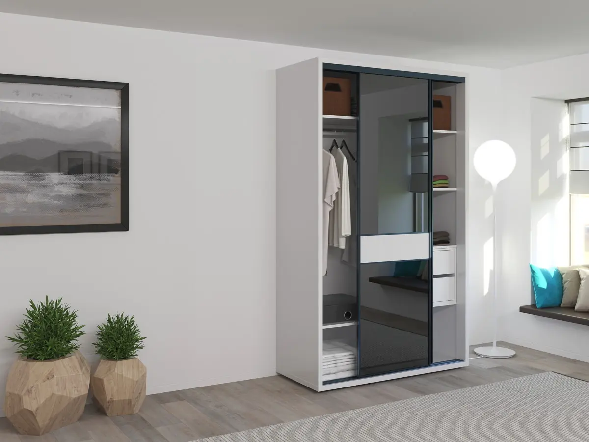 Dulap-cupe Bayro Murano 140x230x60 (White/Graphite) - 2