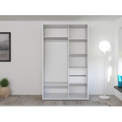 Dulap-cupe Bayro Murano 140x230x60 (White/Graphite) Thumb