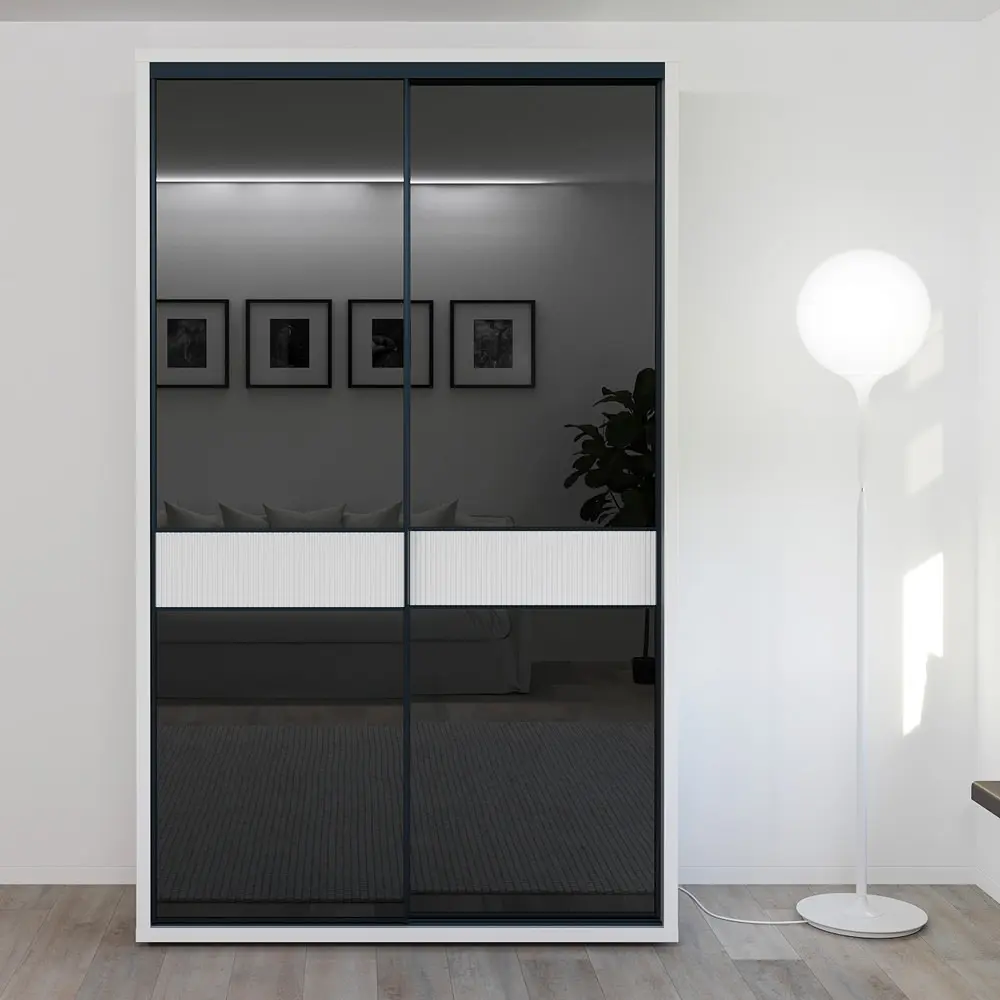 Dulap-cupe Bayro Murano 140x230x60 (White/Graphite)