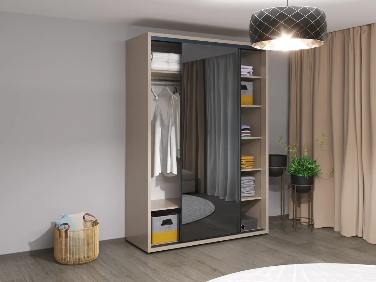 Шкаф-купе Bayro Murano 160x230x60 (Stone Grey/Graphite) - 2