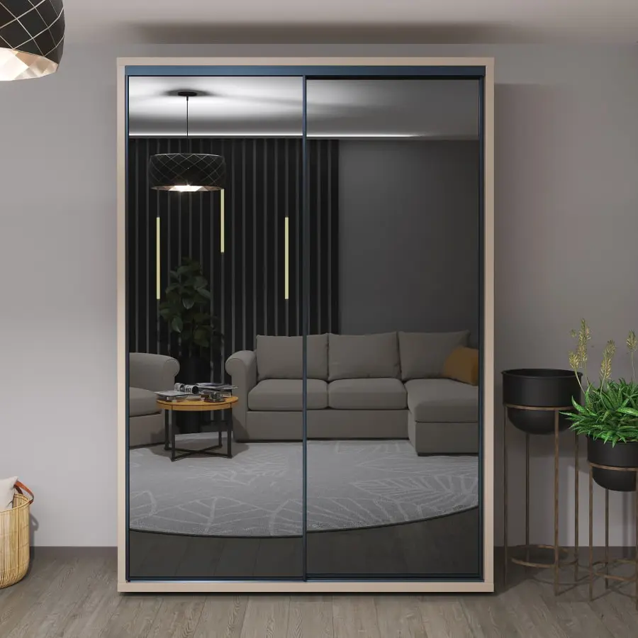 Шкаф-купе Bayro Murano 160x230x60 (Stone Grey/Graphite)