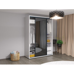 Dulap-cupe Bayro Murano 160x230x60 (White/Graphite) Thumb