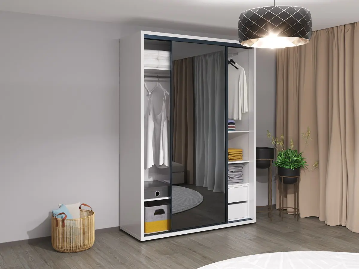 Dulap-cupe Bayro Murano 160x230x60 (White/Graphite) - 2