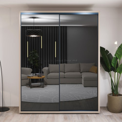 Dulap-cupe Bayro Murano 2 bare 180x230x60 (Stone Grey/Graphite)