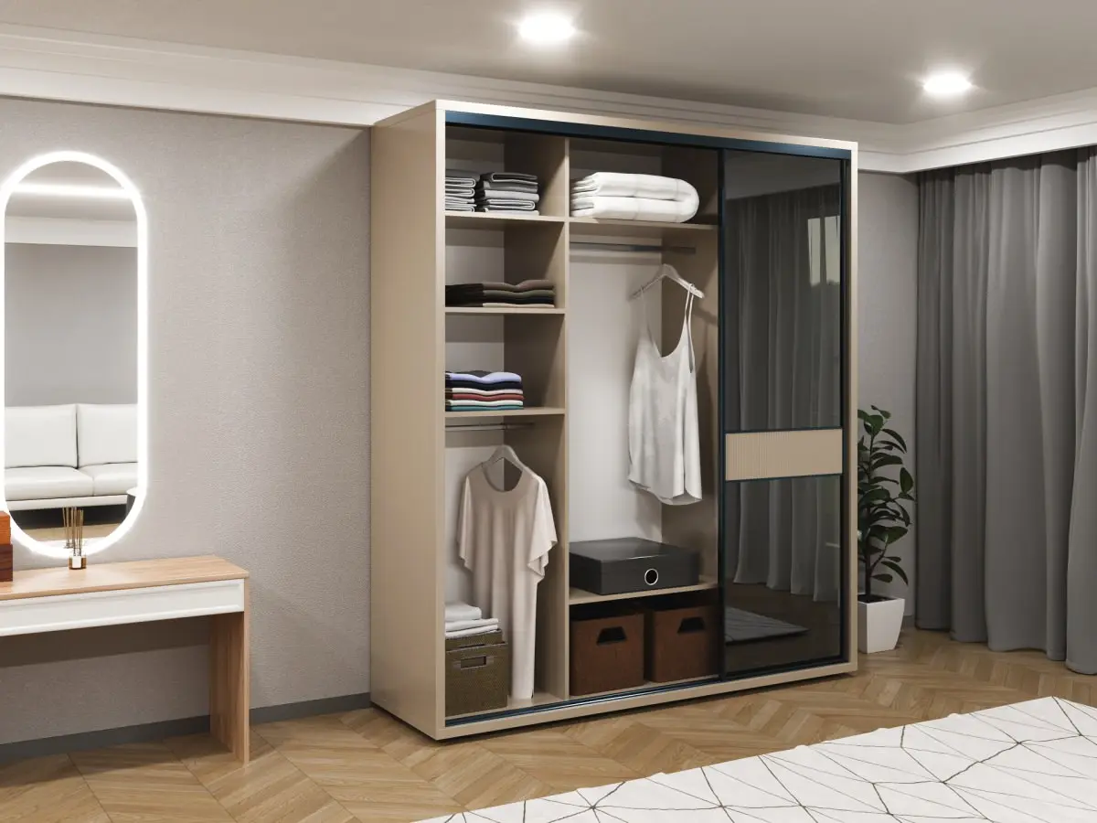 Шкаф-купе Bayro Murano 200x230x60 (Stone Grey/Graphite) - 2