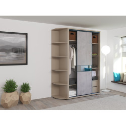 Dulap-cupe Bayro Murano etajera 140x230x60 (Stone Grey/Oxide Grey) Thumb