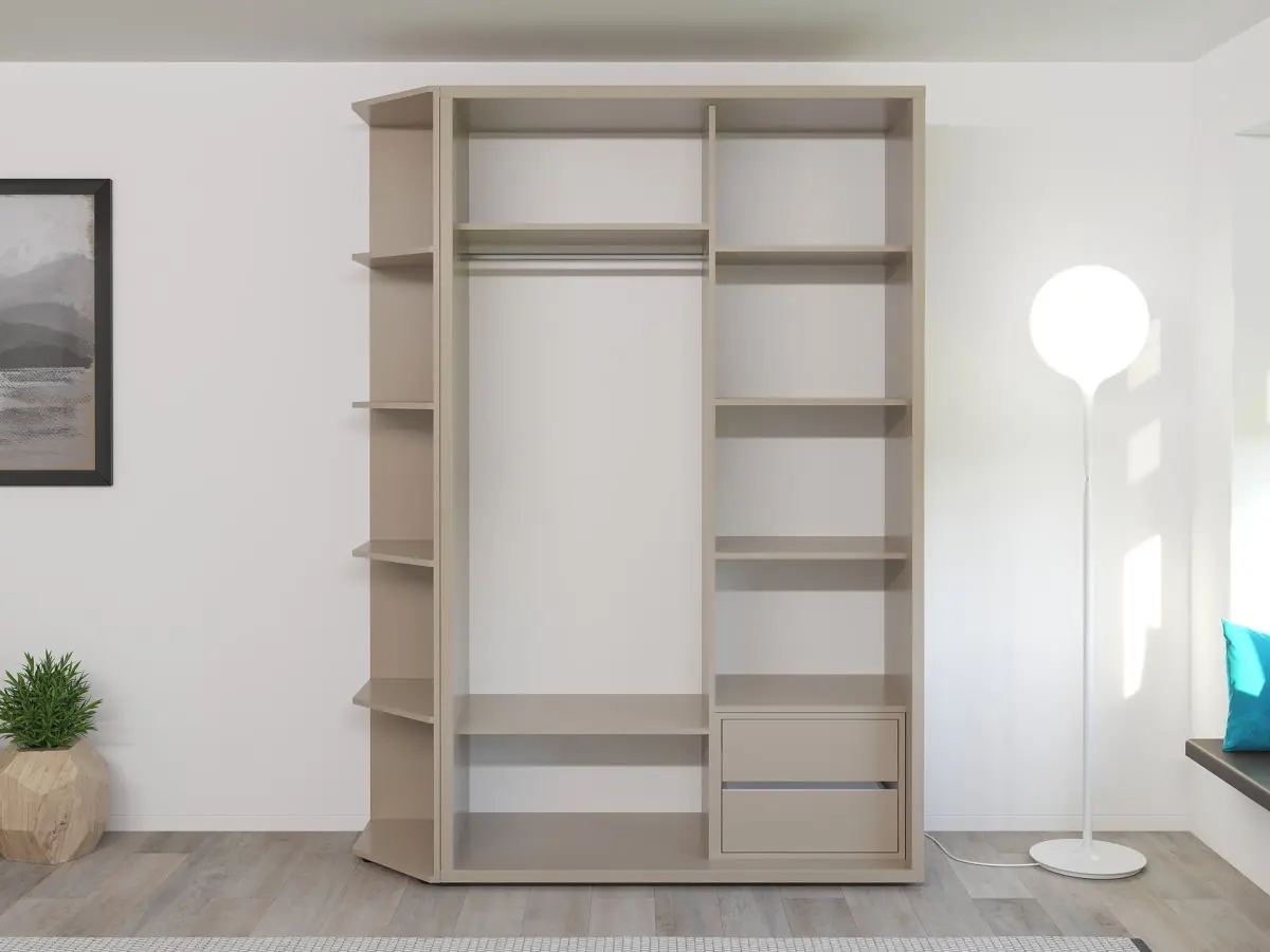 Dulap-cupe Bayro Murano etajera 140x230x60 (Stone Grey/Oxide Grey)