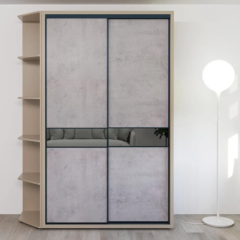 Dulap-cupe Bayro Murano etajera 140x230x60 (Stone Grey/Oxide Grey)