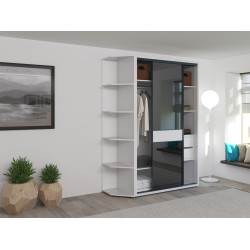 Шкаф-купе Bayro Murano стеллаж 140x230x60 (White/Graphite) Thumb