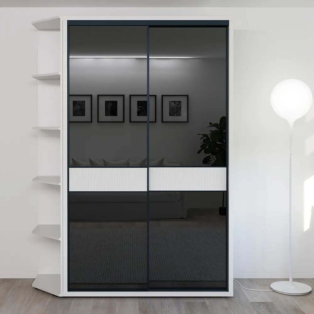 Шкаф-купе Bayro Murano стеллаж 140x230x60 (White/Graphite)