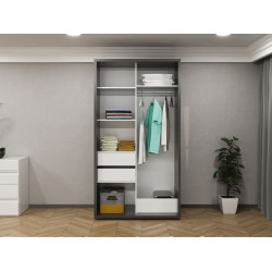 Шкаф-купе Bayro Parma 1200x2250x600 (Anthracite) Thumb