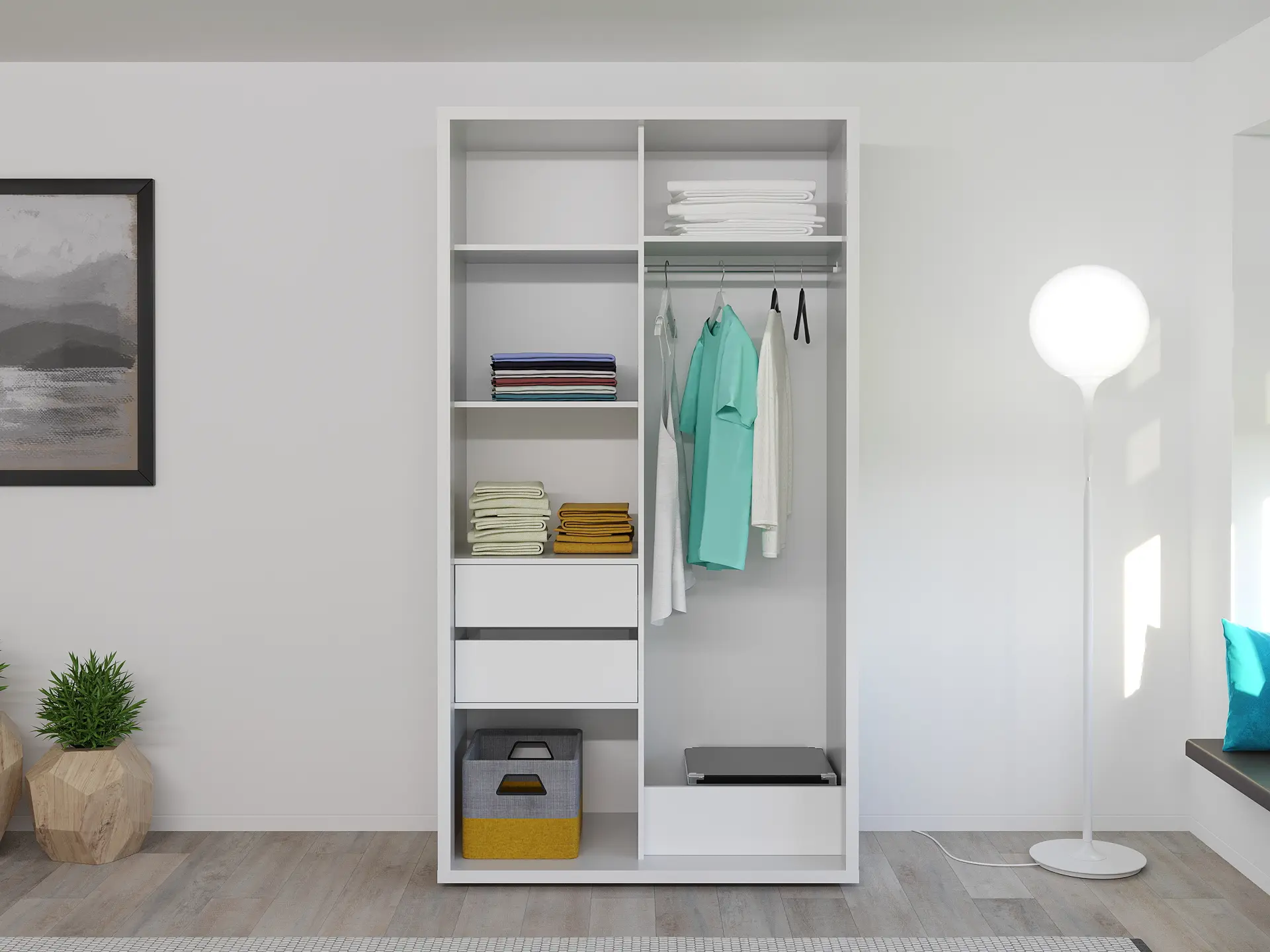 Шкаф-купе Bayro Parma 120x225x60 (White/Graphite)