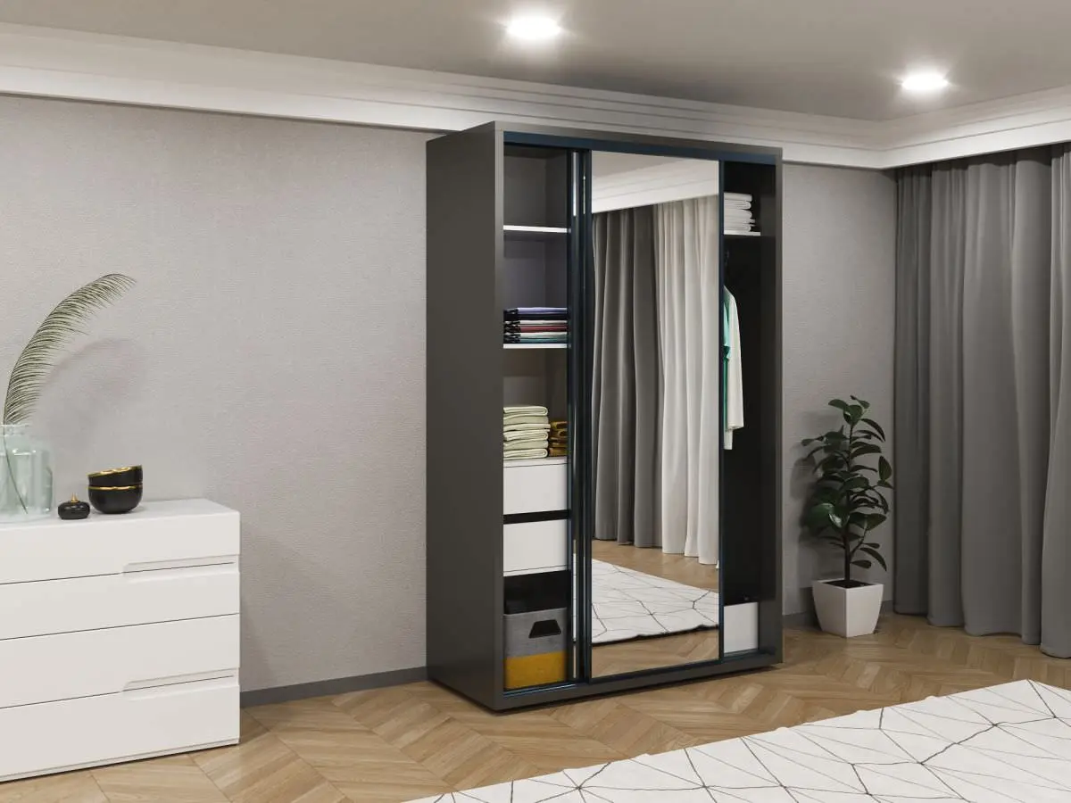 Dulap-cupe Bayro Parma 1400x2250x600 (Anthracite)