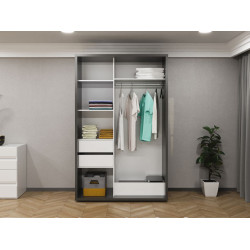 Dulap-cupe Bayro Parma 1400x2250x600 (Anthracite) Thumb