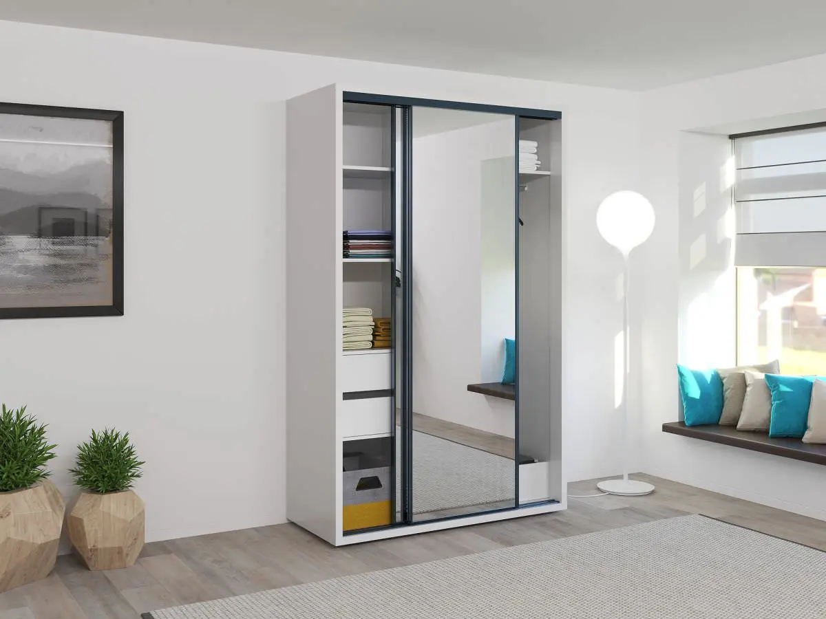 Шкаф-купе Bayro Parma 1400x2250x600 (White)