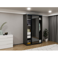 Шкаф-купе Bayro Parma 140x225x60 (Anthracite/Graphite) Thumb