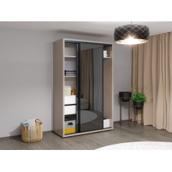 Dulap-cupe Bayro Parma 140x225x60 (Stone Grey/Graphite) Thumb