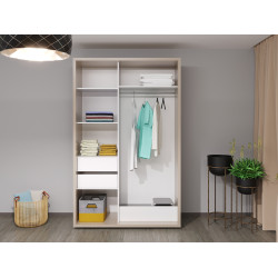 Dulap-cupe Bayro Parma 140x225x60 (Stone Grey/Graphite) Thumb