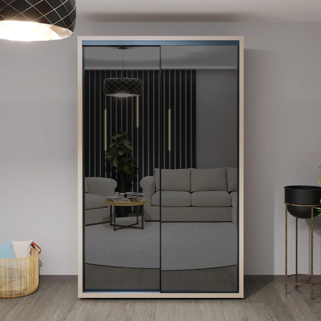 Dulap-cupe Bayro Parma 140x225x60 (Stone Grey/Graphite)