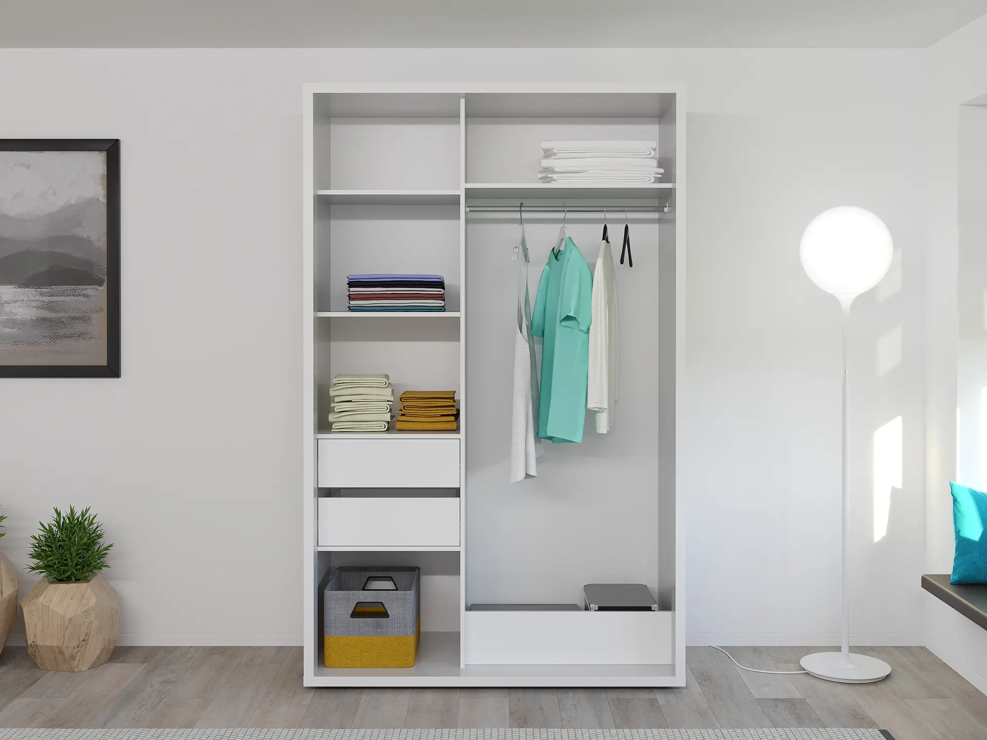 Шкаф-купе Bayro Parma 140x225x60 (White/Graphite) - 3