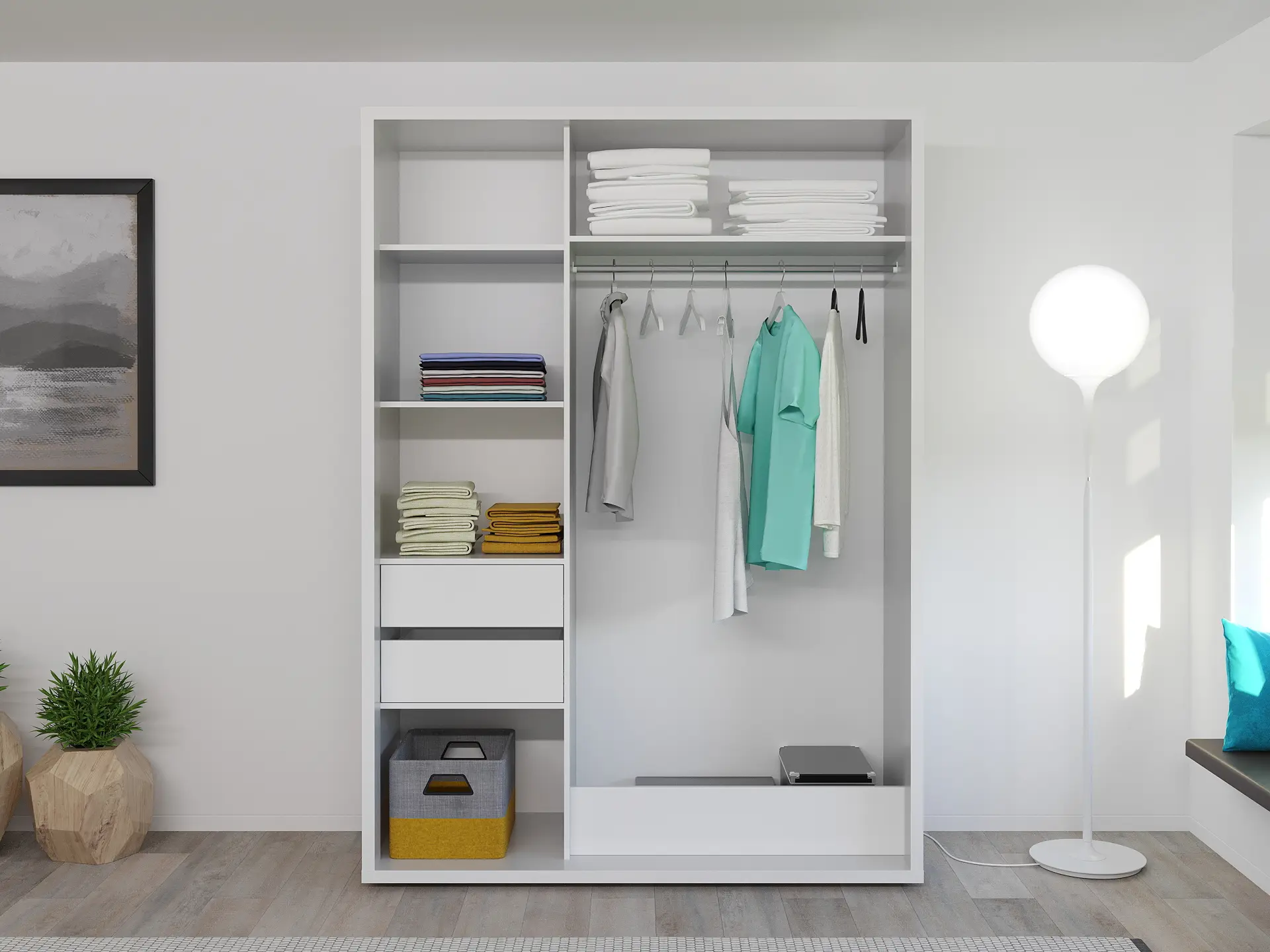 Шкаф-купе Bayro Parma 160x225x60 (White/Graphite) - 3