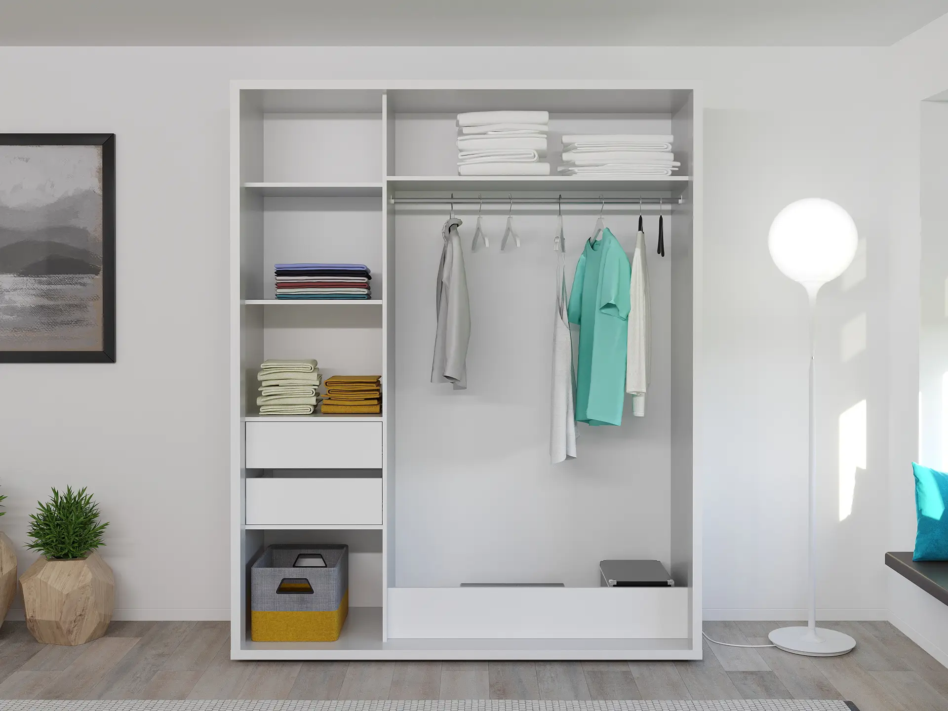 Dulap-cupe Bayro Parma 180x225x60 (White/Graphite) - 3