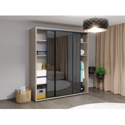 Шкаф-купе Bayro Parma 200x225x60 (Stone Grey/Graphite) Thumb