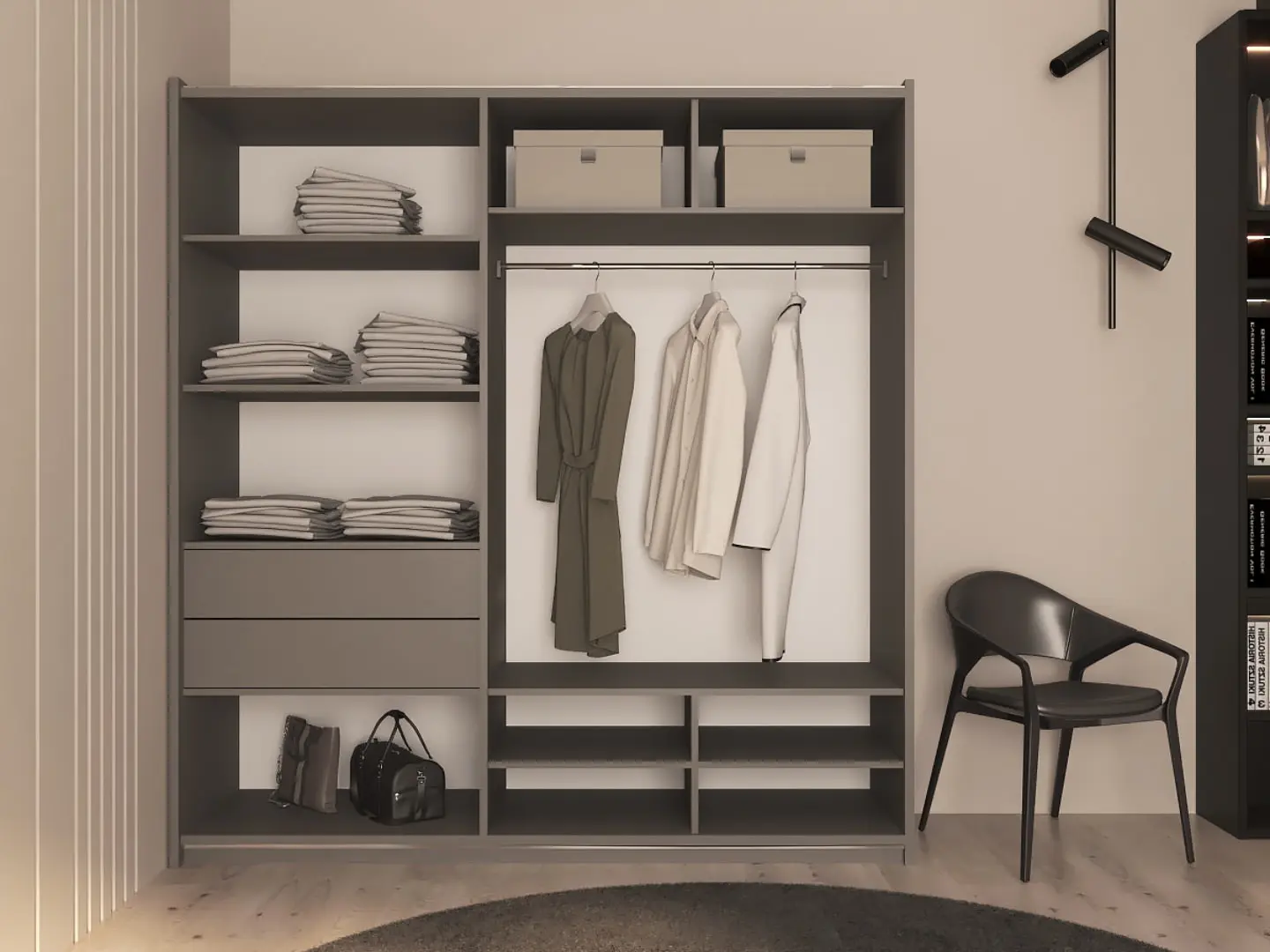 Dulap-cupe Bayro Top Line Napoli 2000x2300x580 1 oglindă (Gray Stone)