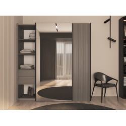 Dulap-cupe Bayro Top Line Napoli 2000x2300x580 1 oglindă (Gray Stone) Thumb