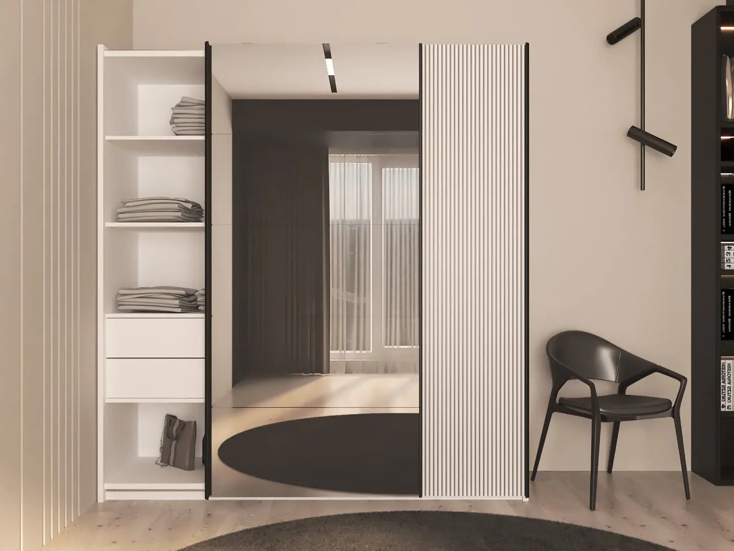 Dulap-cupe Bayro Top Line Napoli 2000x2300x580 1 oglindă (White)