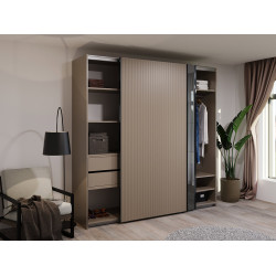 Dulap-cupe Bayro Top Line Napoli 2300x2300x580 1 oglinda (Gray Stone) Thumb