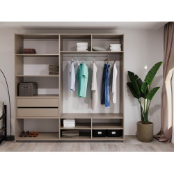 Dulap-cupe Bayro Top Line Napoli 2300x2300x580 1 oglinda (Gray Stone) Thumb